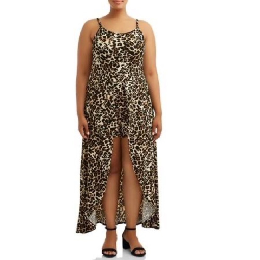 Eye Candy Juniors' Plus Size Printed Spaghetti Strap Maxi Romper